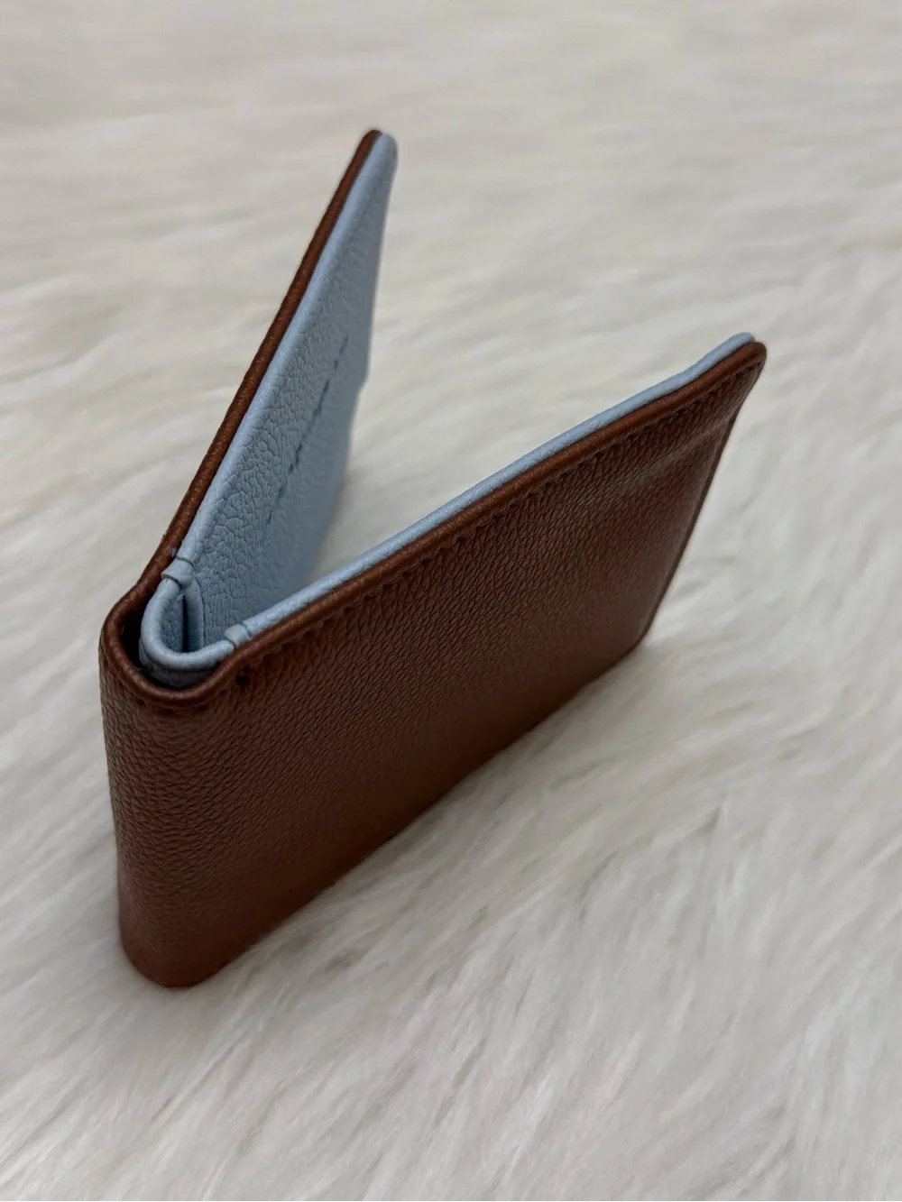 QUIKSILVER - BROWN BLUE FAUX LEATHER BIFOLD WALLET